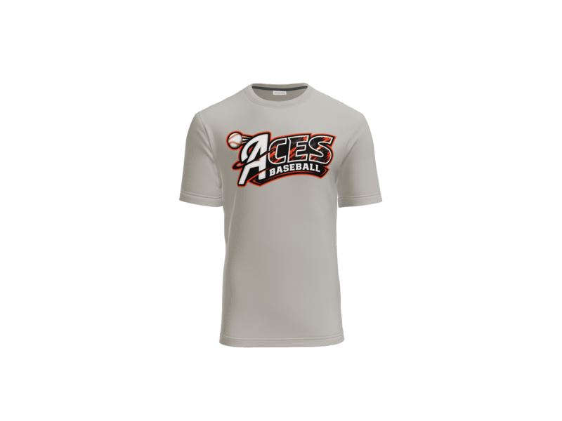 Aces Baseball Distressed Cotton Touch Performance Tee - Silver