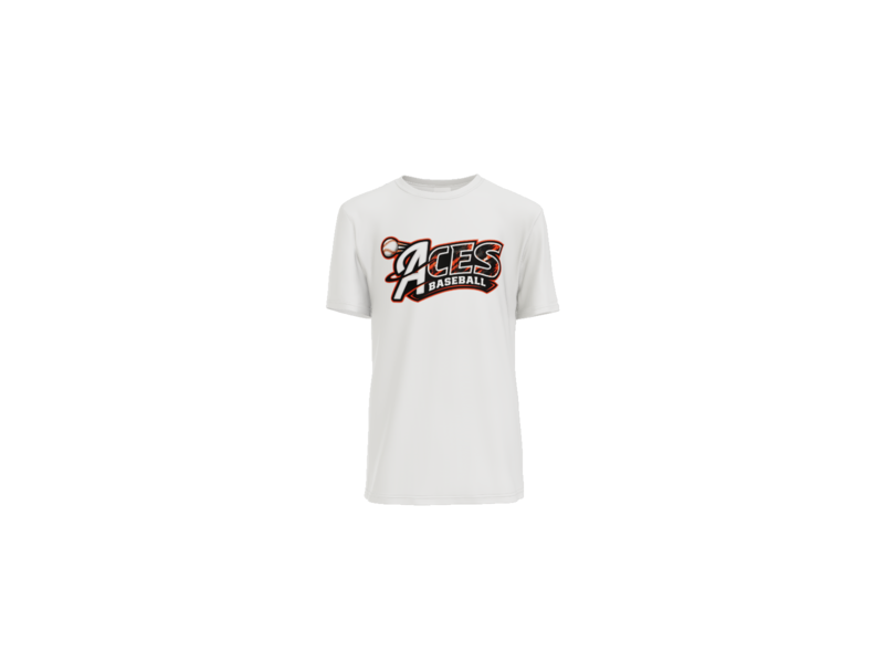 Aces Baseball Distressed Youth Performance Tee - White