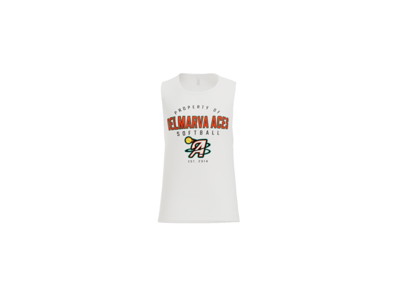 Property Of Delmarva Aces Softball Women's Flowy Muscle Tank - White