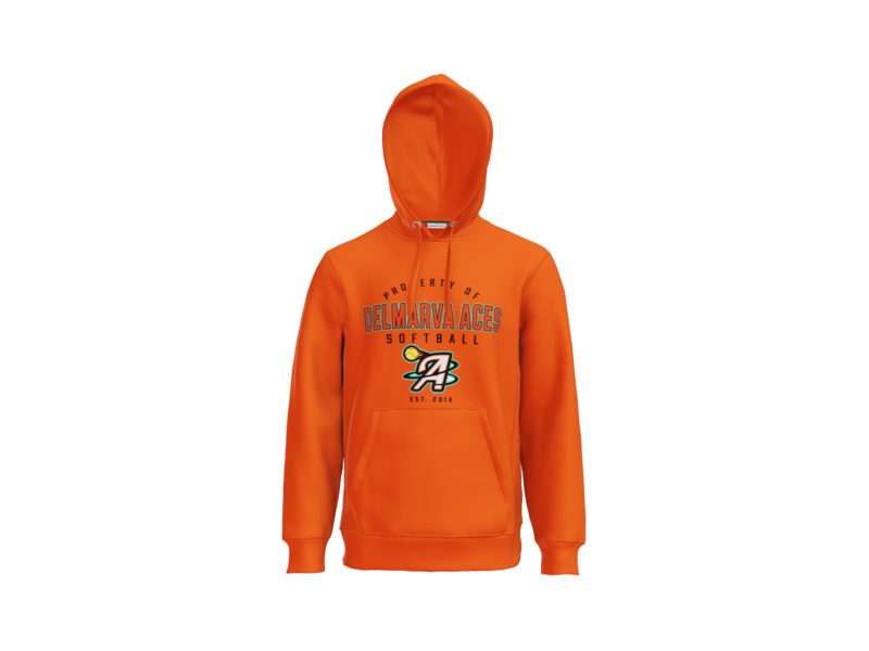 Property Of Delmarva Aces Softball Heavyweight Fleece Hoodie - Orange