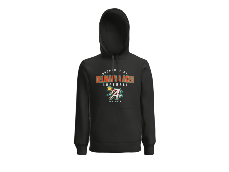 Property Of Delmarva Aces Softball Pullover Hoodie - Black
