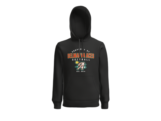 Property Of Delmarva Aces Softball Pullover Hoodie - Black