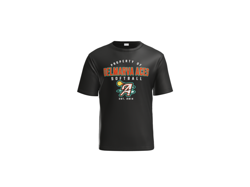 Property Of Delmarva Aces Softball Performance Tee - Black