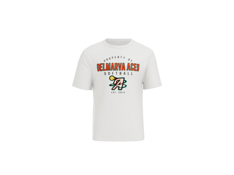 Property Of Delmarva Aces Softball Performance Tee - White
