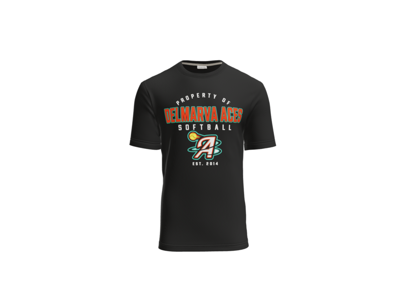Property Of Delmarva Aces Softball Cotton Touch Performance Tee - Black