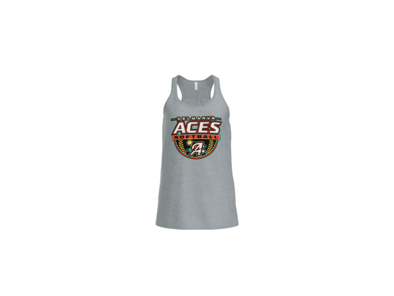 Delmarva Aces Softball Women's Flowy Racerback Tank - Athletic Heather