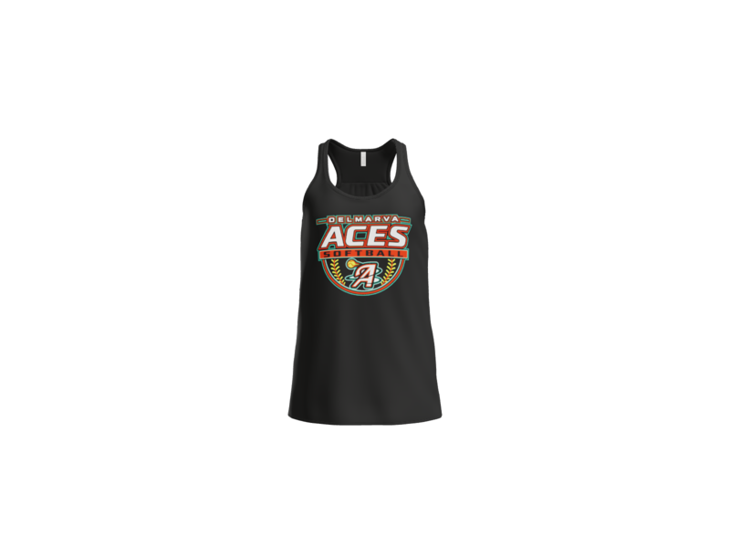 Delmarva Aces Softball Women's Flowy Racerback Tank - Black