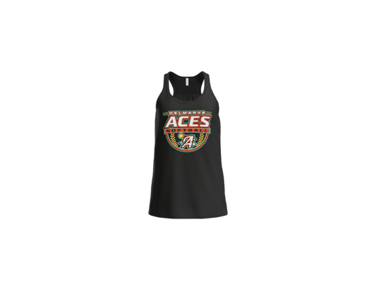 Delmarva Aces Softball Women's Flowy Racerback Tank - Black