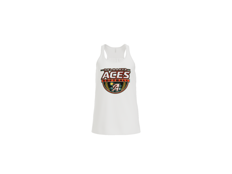 Delmarva Aces Softball Women's Flowy Racerback Tank - White