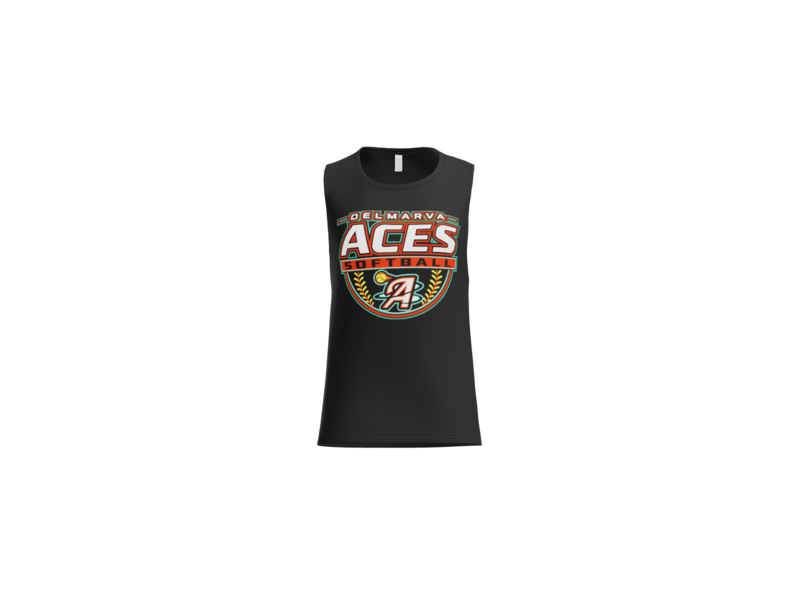 Delmarva Aces Softball Women's Flowy Muscle Tank - Black