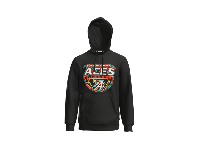 Delmarva Aces Softball Heavyweight Fleece Hoodie - Black