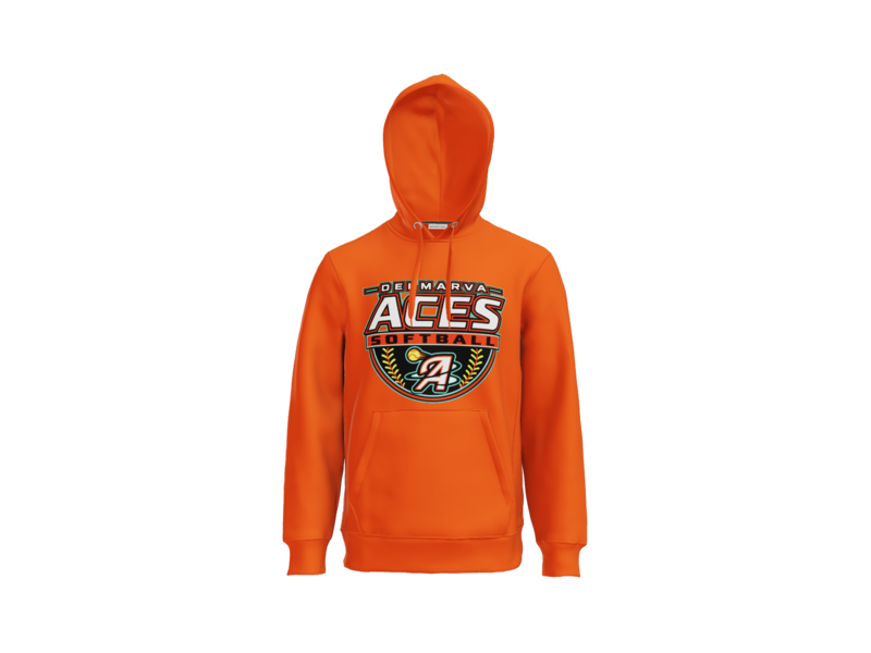 Delmarva Aces Softball Heavyweight Fleece Hoodie - Orange