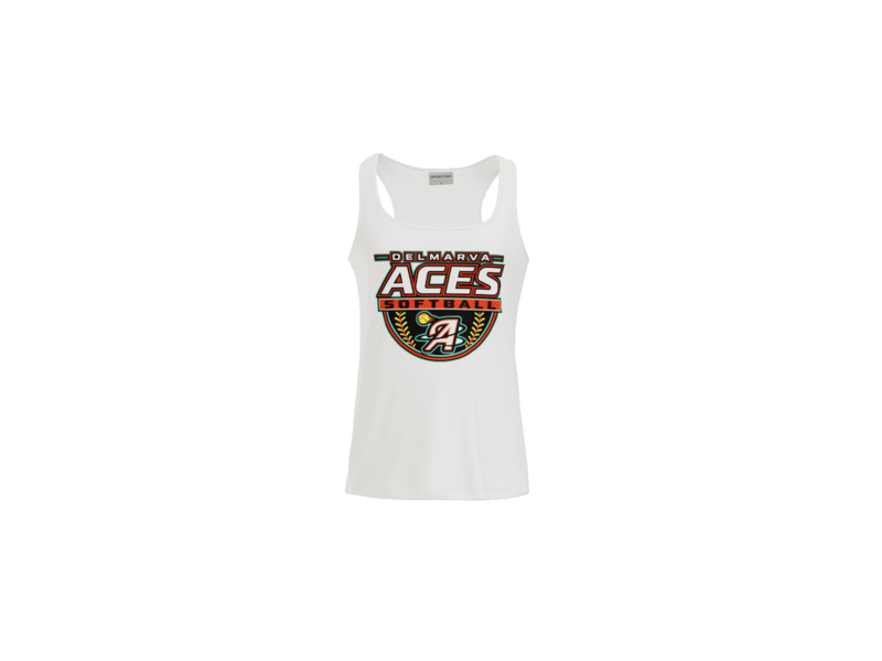 Delmarva Aces Softball Women's Racerback Performance Tank - White