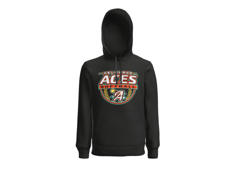 Delmarva Aces Softball Pullover Hoodie - Black