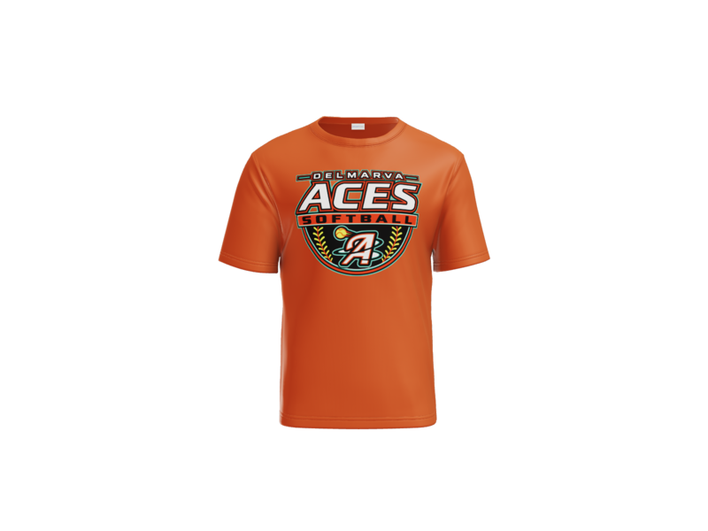 Delmarva Aces Softball Performance Tee - Deep Orange