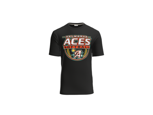 Delmarva Aces Softball Cotton Touch Performance Tee - Black