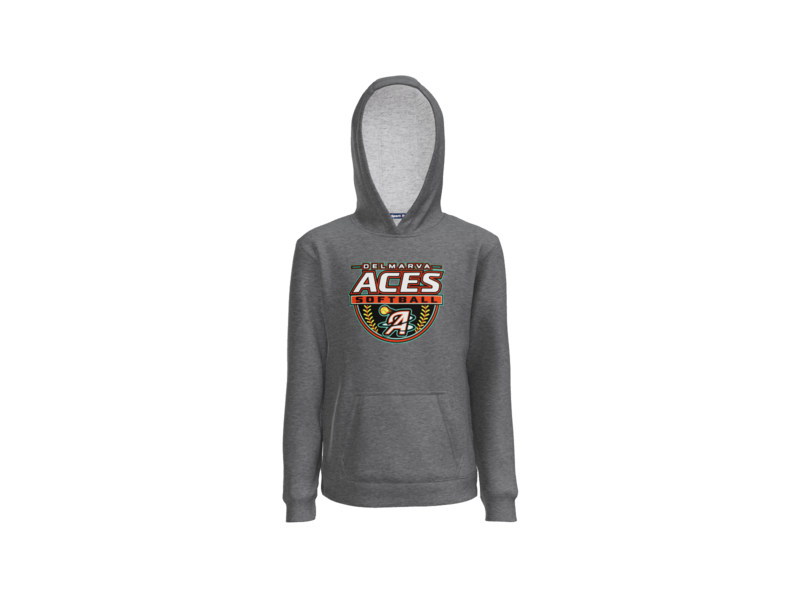 Delmarva Aces Softball Youth Pullover Hoodie - Graphite Heather