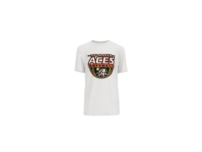 Delmarva Aces Softball Youth Performance Tee - White