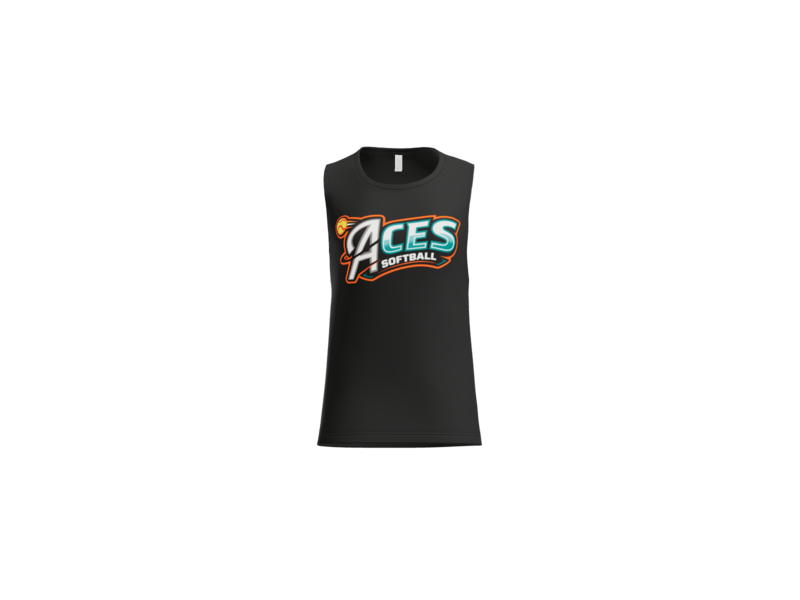 Aces Softball Logo Women's Flowy Muscle Tank - Black