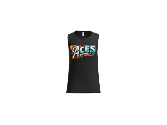 Aces Softball Logo Women's Flowy Muscle Tank - Black