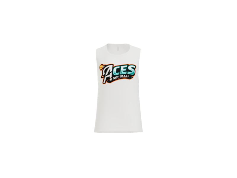 Aces Softball Logo Women's Flowy Muscle Tank - White