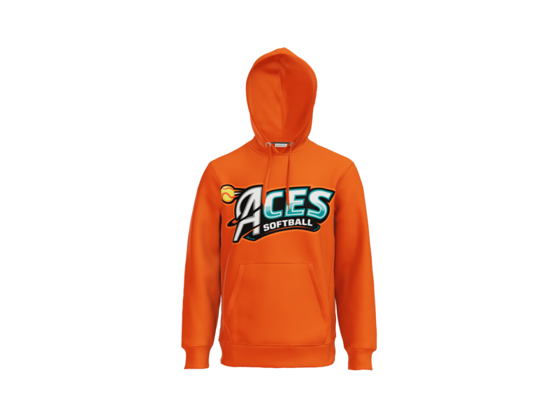Aces Softball Logo Heavyweight Fleece Hoodie - Orange
