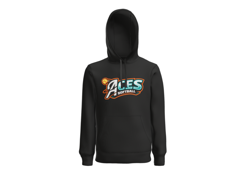 Aces Softball Logo Pullover Hoodie - Black