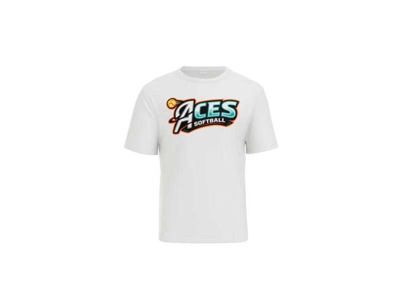 Aces Softball Logo Performance Tee - White
