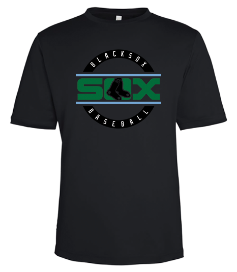 Bigbie’s BlackSox Baseball Round Logo Unisex Performance Tee