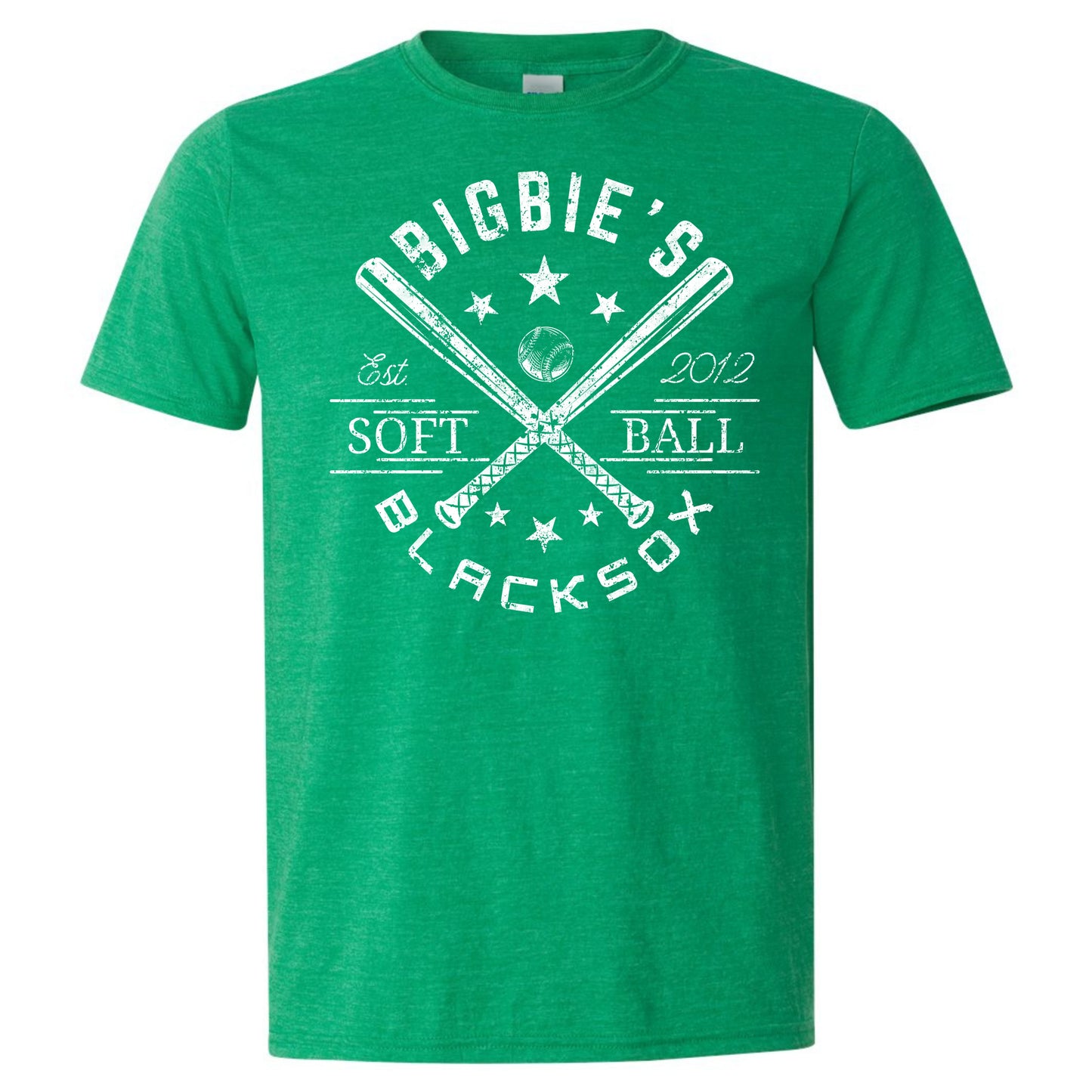Bigbie’s BlackSox Vintage Cross Bats Softball Unisex Tee