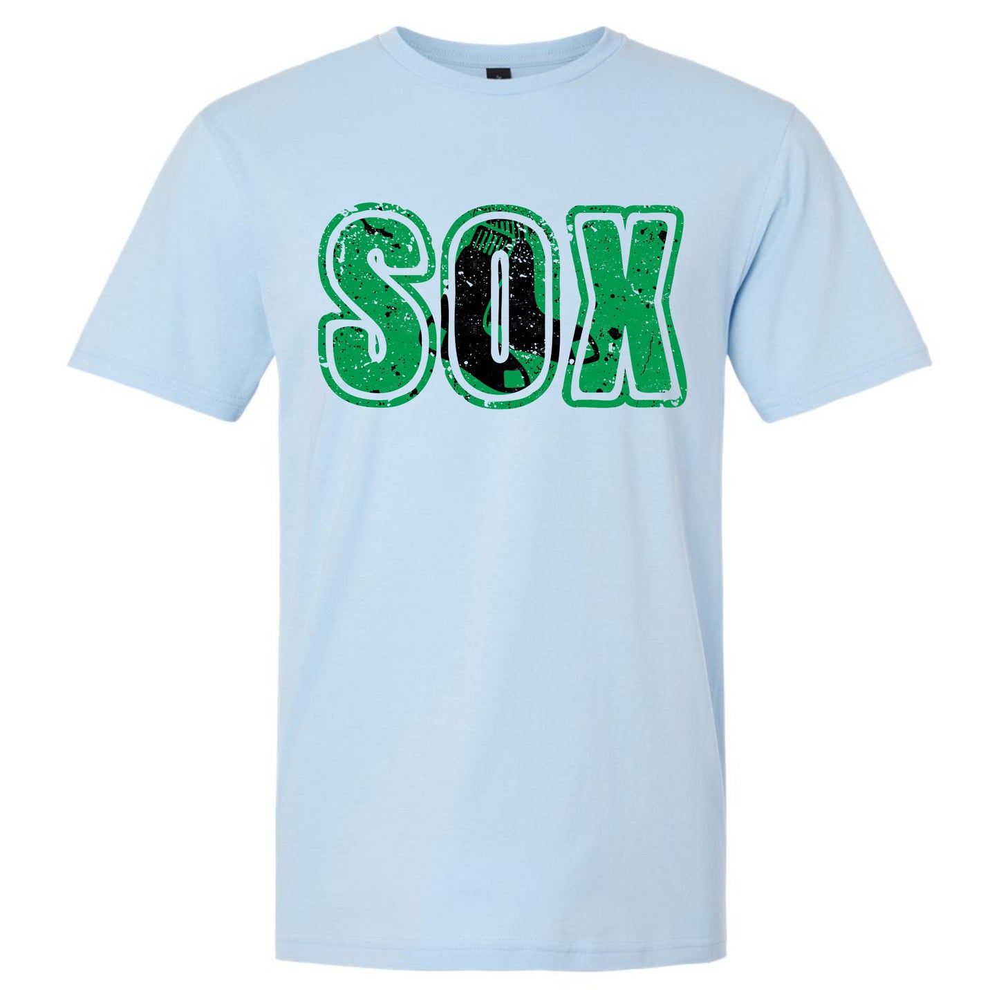 Bigbie’s BlackSox Distressed SOX Unisex Tee (Green Edition)