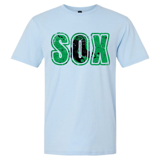 Bigbie’s BlackSox Distressed SOX Unisex Tee (Green Edition)