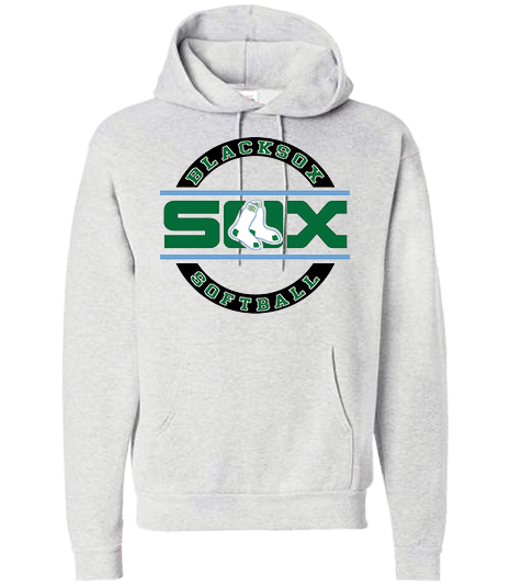 Bigbie’s BlackSox Softball Round Logo Unisex Hoodie