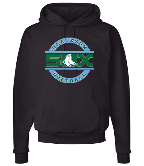 Bigbie’s BlackSox Softball Round Logo Unisex Hoodie