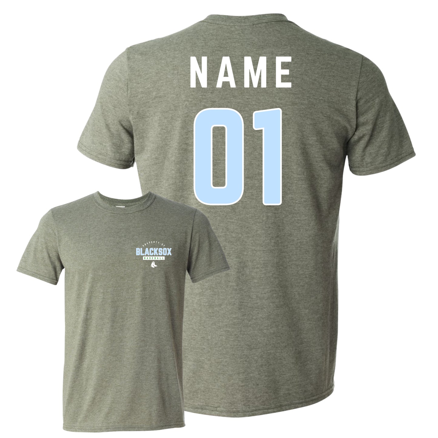 Bigbie’s BlackSox “Property Of” Pocket Size Front w/ Custom Back Unisex Tee