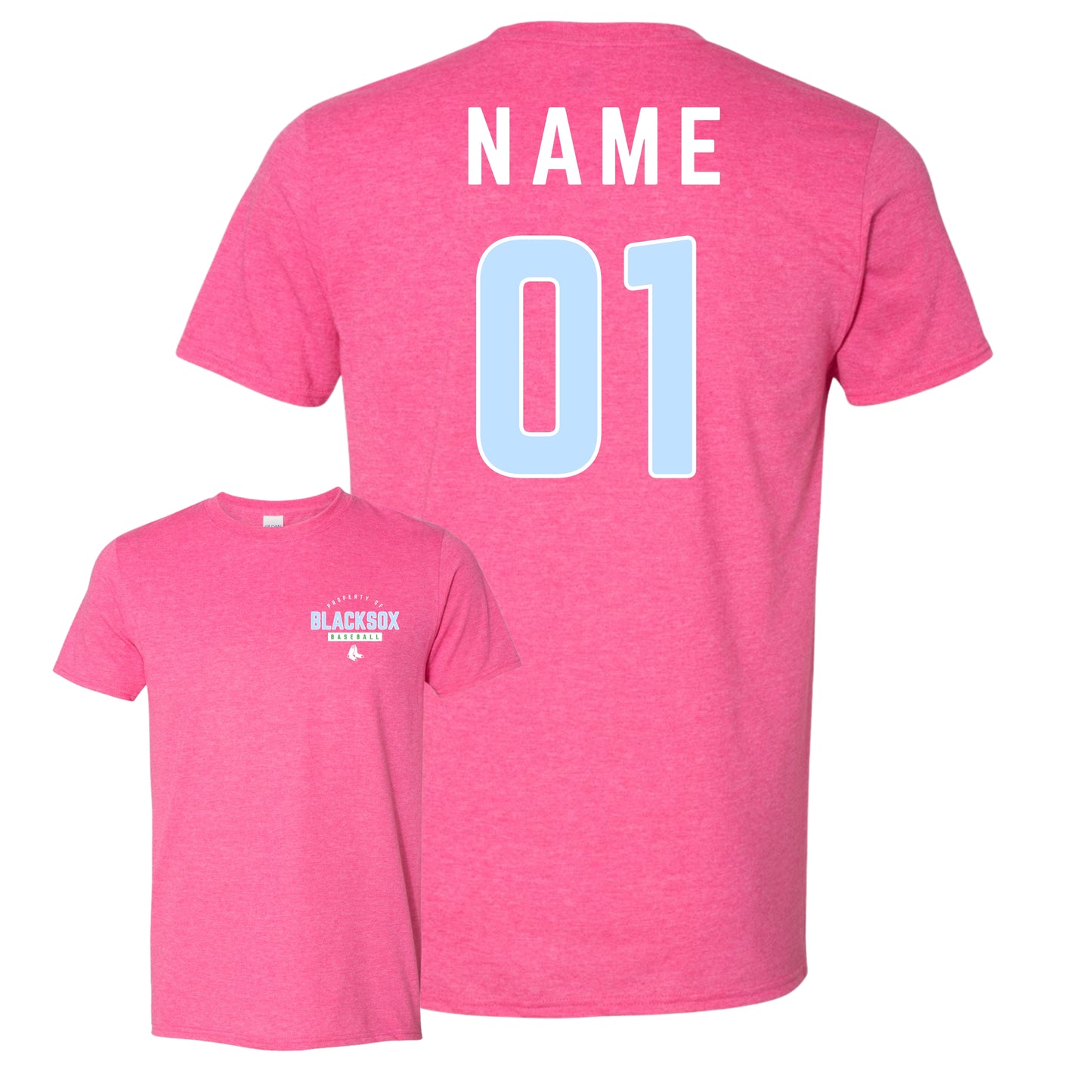 Bigbie’s BlackSox “Property Of” Pocket Size Front w/ Custom Back Unisex Tee