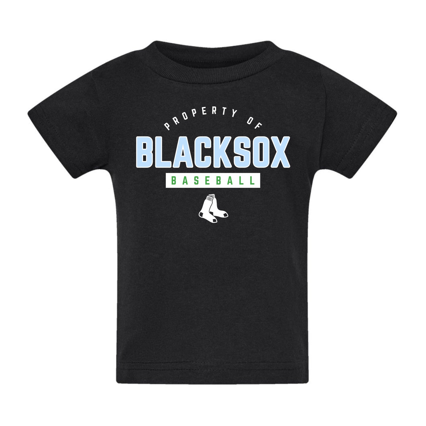 Bigbie’s Blacksox “Property Of” Baseball Infant Unisex Tee