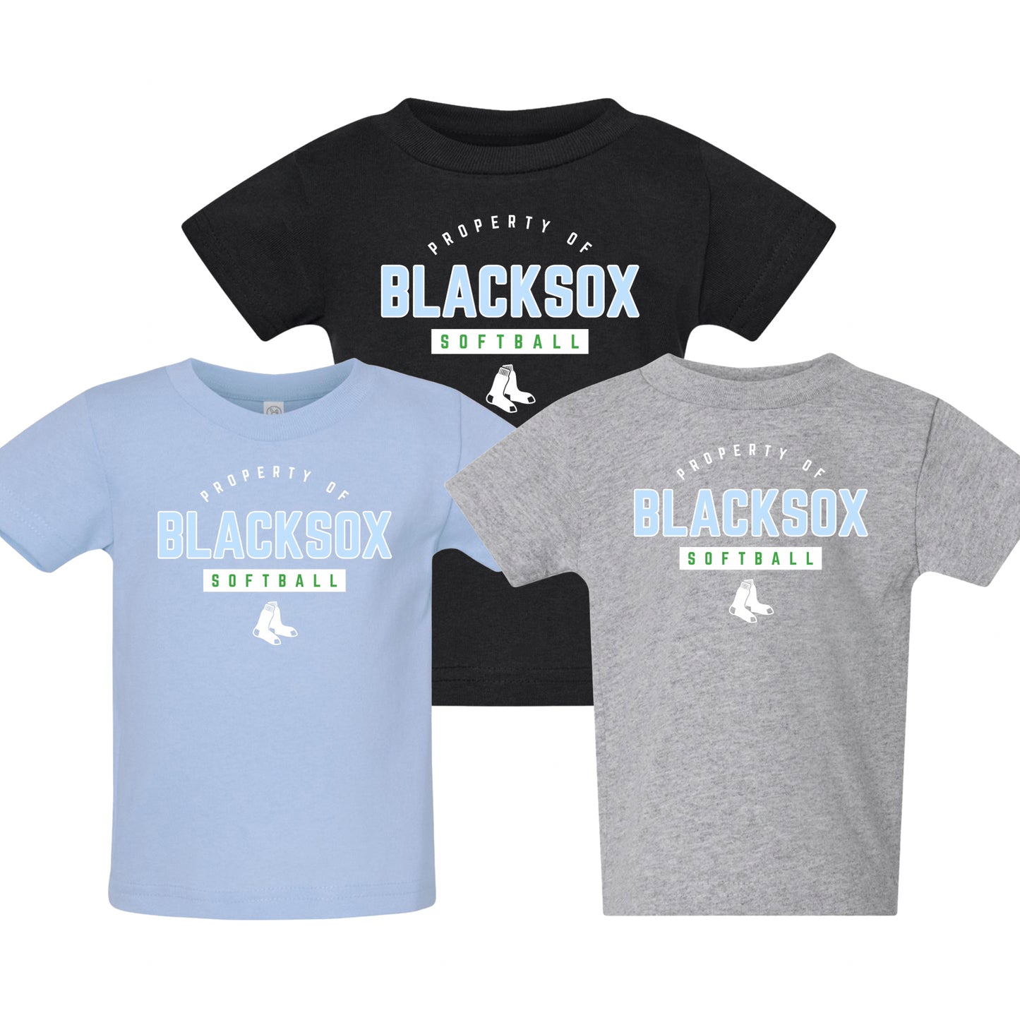 Bigbie’s Blacksox “Property Of” Softball Infant Unisex Tee