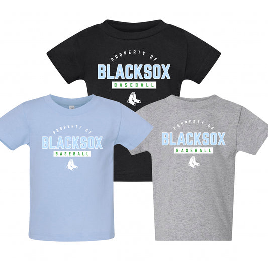Bigbie’s Blacksox “Property Of” Baseball Infant Unisex Tee