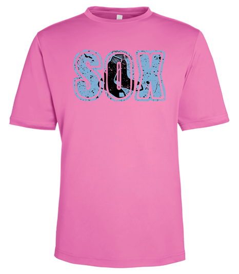 Bigbie’s BlackSox Distressed SOX Unisex Performance Tee (Blue Edition)