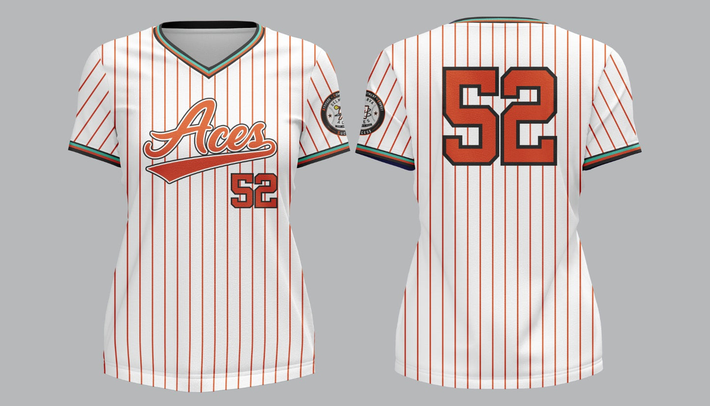 Official Delmarva Aces Softball Spring Jersey – Pinstripe