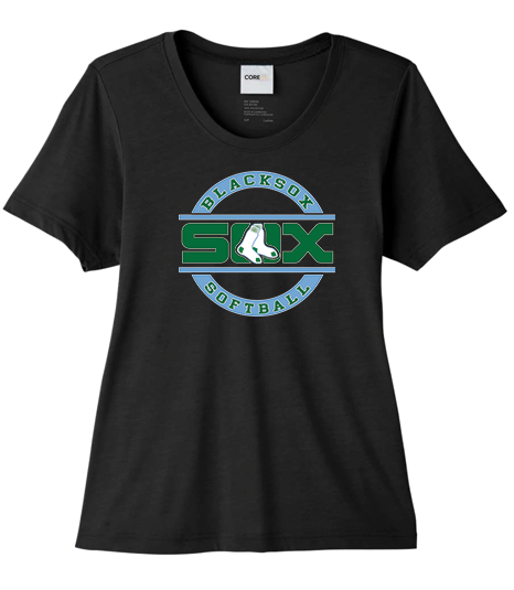 Bigbie’s BlackSox Softball Round Logo Women’s Performance Tee