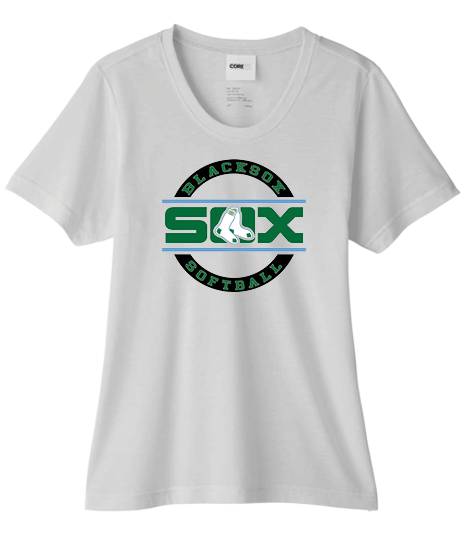 Bigbie’s BlackSox Softball Round Logo Women’s Performance Tee