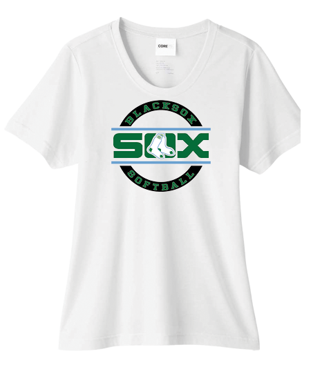 Bigbie’s BlackSox Softball Round Logo Women’s Performance Tee