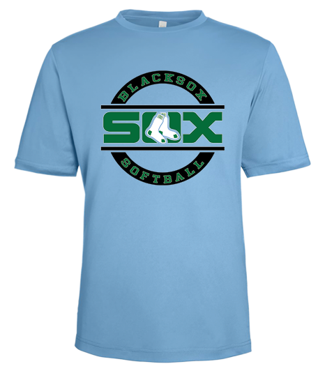 Bigbie’s BlackSox Softball Round Logo Unisex Performance Tee