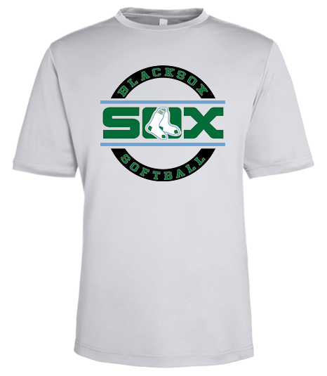 Bigbie’s BlackSox Softball Round Logo Unisex Performance Tee