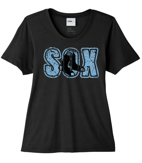 Bigbie’s BlackSox Distressed SOX Women's Performance Tee (Blue Edition)