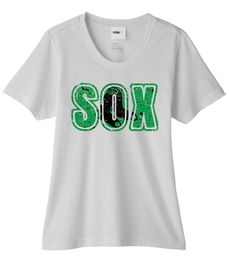 Bigbie’s BlackSox Distressed SOX Women's Performance Tee (Green Edition)