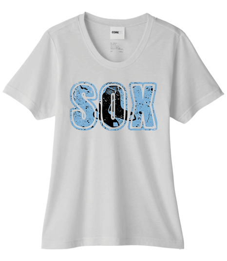 Bigbie’s BlackSox Distressed SOX Women's Performance Tee (Blue Edition)