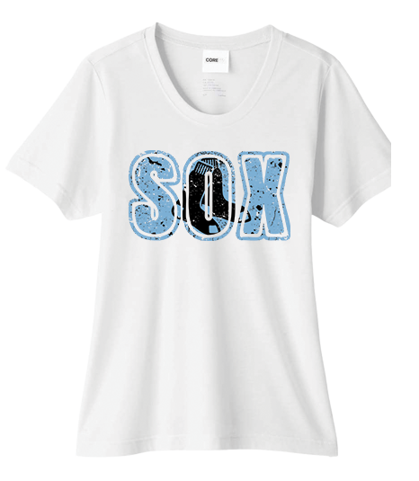 Bigbie’s BlackSox Distressed SOX Women's Performance Tee (Blue Edition)